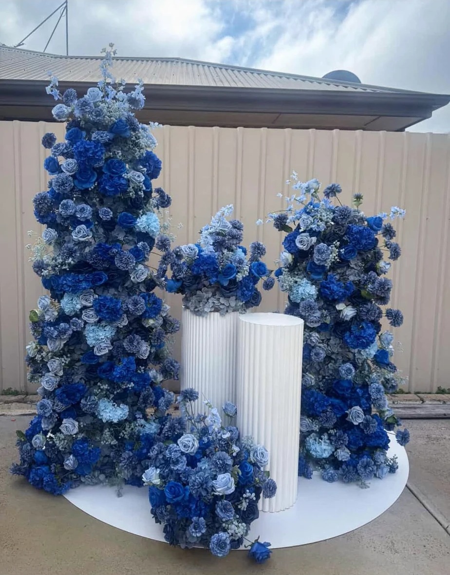 Blue floral styling